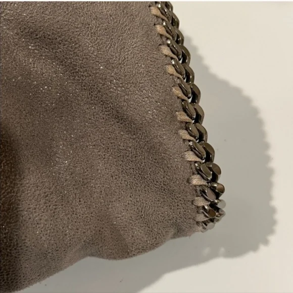Stella McCartney Falabella Gray Vegan Suede Chain Crossbody Bag - Picture 10 of 14